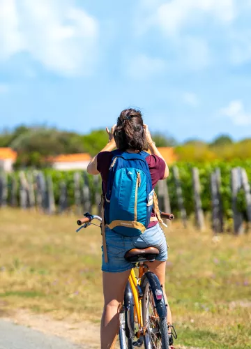 Radfahren in Marennes-Oléron. Krediet: Arthur Habudzik