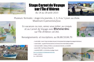 Stage carnet de voyage sur l'île d'oléron