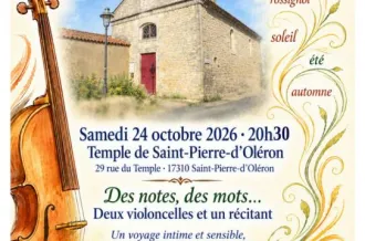 Concert "Des notes des mots" ... deux violoncelles et un récitant