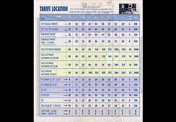Grille tarifaire 2026