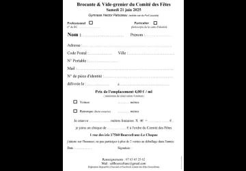 Brocante du comité des fêtes