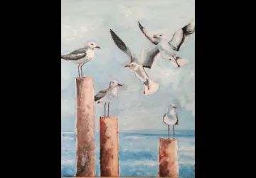 Exposition de peintures association Lachatellerie_Saint-Trojan-les-Bains