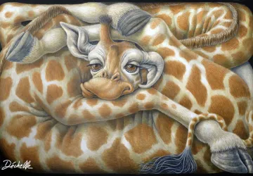 Girafe coincée